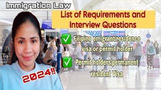 2024 Update!  Immigration Requirements and Interview Questions for Filipino with Immigrant Visa