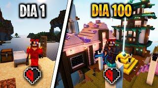 SOBREVIVI 100 DIAS CON MEDIO CORAZON EN MINECRAFT HARDCORE