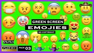 Pack 03 | Top 30 Animated green screen Emoji Free Download | Green screen emojis download
