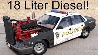 Tank Engine Swapped Police Car! BeamNG. Drive