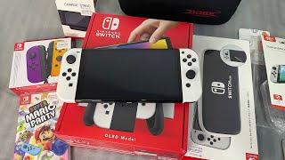 Nintendo Switch Oled Model Unboxing + accessories