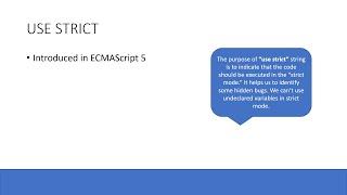 JavaScript Use Strict