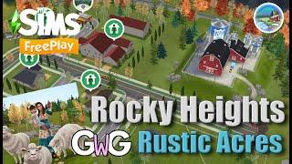 The Sims Freeplay-  Rustic Acres ALL Tasks and Prizes [Rocky Heights 1]