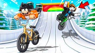 Ice MEGA RAMP Challenge In BIKE OBBY Roblox !!