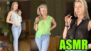 Beautiful girl Trying on transparent shirts unpacking ASMR l Anya p try on haul ASMR Video