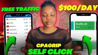 CPA Marketing Self Click Trick Free Traffic Source | Cpagrip Self Click $100/Day