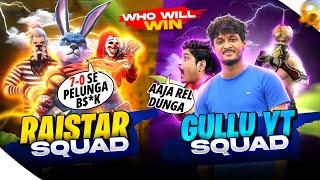 @RaiStar  VS Gullu YT !! Clash Squad 4 V 4 !! Indian Fastest players  7-0 Challange