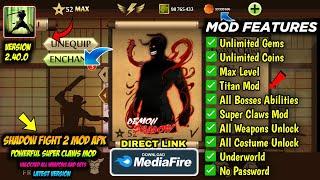 shadow fight 2 mod apk max level 52 unlimited money latest version mediafıre link - super claws