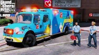 GTA 5 Paramedic Mod Pillbox Hill Children's Hospital Freightliner EMS Ambulance