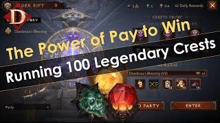 Demonstrating How Pay to Win Destroys You In Diablo Immortal - Running 100 Legendary Crests