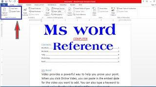 ms word in hindi | reference tab in ms word | ms word reference tab in hindi | ms word references