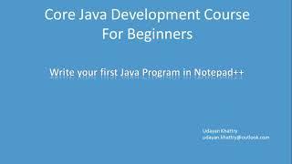 01. Write your first java program in Notepad++