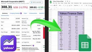 How to get Yahoo Finance Data in Google Sheets!