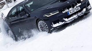 BMW 540d xDrive carving through fresh snow ️, in the Carpathians | Romania #bmwxdrive #xdrive