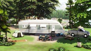 The Sims 4 Outdoor Retreat Glamping Travel Trailer Stop Motion | No CC