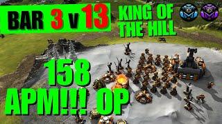 MASSIVE APM GOD KING of the HILL 3 v 13 | Throne | Beyond All Reason | Live Cast