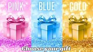 Choose your gift ||3 gift box challenge||2 good & 1 bad||Pink, Blue & Gold #chooseyourbox