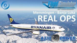 Ryanair Real Ops | B737-800 Memmingen to Banja Luka | Real Airline Pilot