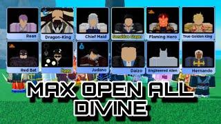 MAX OPEN ALL DIVINE In One Video In Anime Fighters Simulator | Roblox