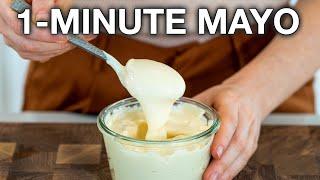 Homemade Mayonnaise in 1 Minute | How To Make Mayonnaise With An Immersion Blender (easy, healthy)