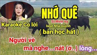 Nhớ Quê Karaoke có lời ( bản học hát ) beat Nhã Quỳnh