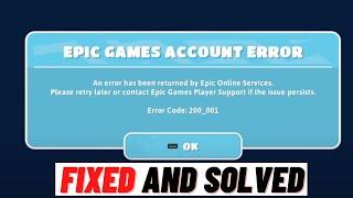 How to Fix Fall Guys Error Code 200_001 | Epic game account error