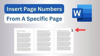 How to Insert Page Numbers From A Specific Page On Microsoft Word - Quick Tutorial