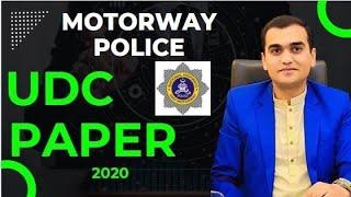 Motorway Police UDC 2020 Paper | UDC Paper NH&MP | UDC Important Questions in NH&MP| UDC Past Papers
