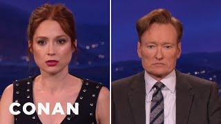 Ellie Kemper & Conan Compare Resting Bitch Faces | CONAN on TBS