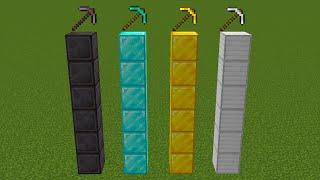 netherite pickaxe vs diamond pickaxe vs gold pickaxe vs iron pickaxe