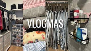 VLOGMAS DAY 7: aesthetic closet organization/hacks + my bedtime routine!