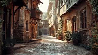 Lazy Fantasy Medieval Town Ambience | Daytime Townsfolk, Wagon, Gentle Blacksmith Sounds | 3 HOURS