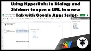 External links from Dialog boxes & Sidebars using Google Apps Script