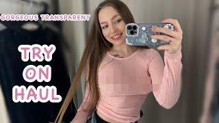 [4K] Transparent Try on Haul with gorgeous outfits (2024)