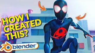 How I made Spider-Verse Style Shot in Blender!!