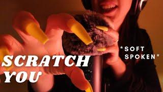 ASMR - FAST SCRATCHING YOU TO SLEEP (SCRATCHING FLUFFY COVER, Saying Scratch, Close Up SOFT SPOKEN)