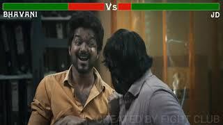Master Climax Fight Scene | Bhavani Vs Jd With Health Bars | 1080p | Master 2021