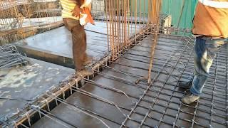 Two Way Slab Reinforcement, How alternate bar is bent on site.