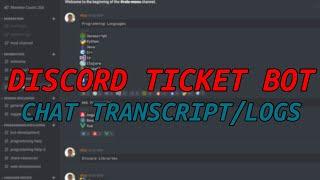 Discord Ticket Bot - Transcript/Chat Logs