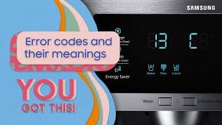Understanding error codes on your Samsung refrigerator | Samsung US