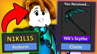 How to get a Free NIK'S SCYTHE in Murder Mystery 2 (Email him)