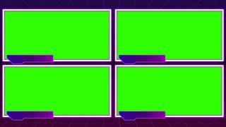 Neon Frame 4 in 1 Green Screen Background Video | Animation effect Light