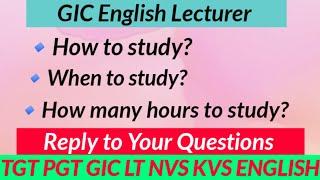 GIC English Lecturer ||Reply to Your Questions|| GIC English Preparation ||