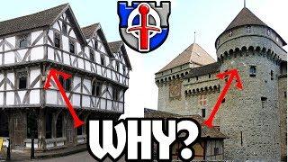 Why do medieval buildings overhang their lower floors?