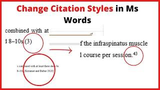 How to Change Reference Style in Word (Synopsis/Thesis Formatting)