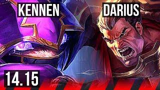 KENNEN vs DARIUS (TOP) | 7 solo kills, 12/3/6, 500+ games, Dominating | EUW Master | 14.15