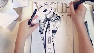 Speed Draw VOGUE cover #1 by KatyaLisich 2017