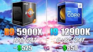 Core i9 12900K vs Ryzen 9 5900X Test in 10 Games