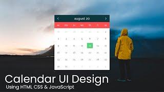 Calendar UI Design with Datepicker using HTML CSS JS