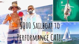 INTERVIEW W/ YOUNG LIVEABOARD SAILING COUPLE $800 SAILBOAT TO PERFORMANCE CATAMARAN W/ On The Wind